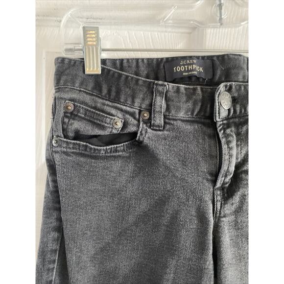 J Crew Women's 28 Black Dark‎ Wash Toothpick Skinny Jeans - Picture 2 of 6